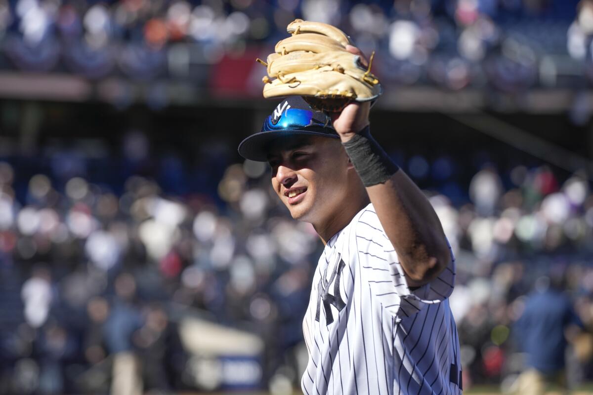 Volpe kisses pinstripes in Yanks debut, 5-0 win over Giants - The