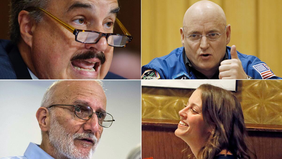 Guests of First Lady Michelle Obama include, clockwise from top left, CVS Chief Executive Larry J. Merlo, astronaut Scott Kelly, letter-writer Rebekah Erler and newly released Cuban prisoner Alan Gross.