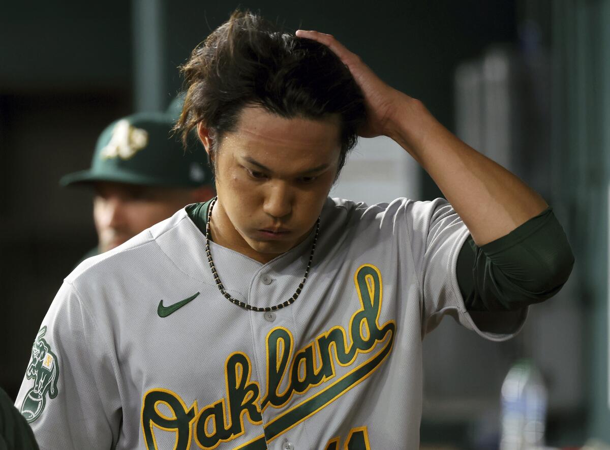 A's move Japanese rookie Fujinami to bullpen - The San Diego Union