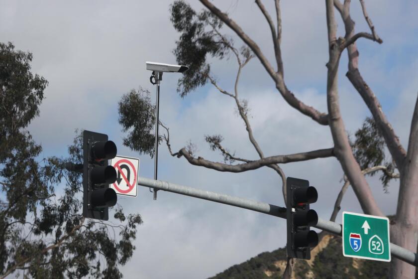 In May 2016, the City of San Diego installed adaptive signal cameras on the mast arms over the intersections of La Jolla Parkway at Torrey Pines Road, La Jolla Parkway at La Jolla Shores Drive, and Torrey Pines Road at Ardath Lane. Adaptive signal timing adjusts green light duration based on real-time increases and decreases in traffic. A September review of the project is scheduled. Problems can be reported on a new city app: sandiego.gov/get-it-done
