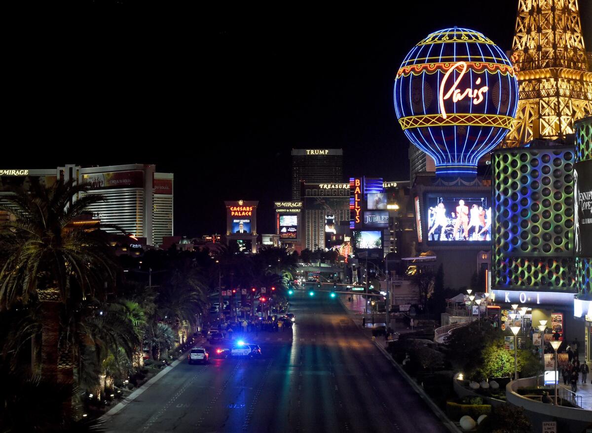 Las Vegas Strip was closed while police investigated the area where a driver pulled onto the sidewalk and plowed into pedestrians.