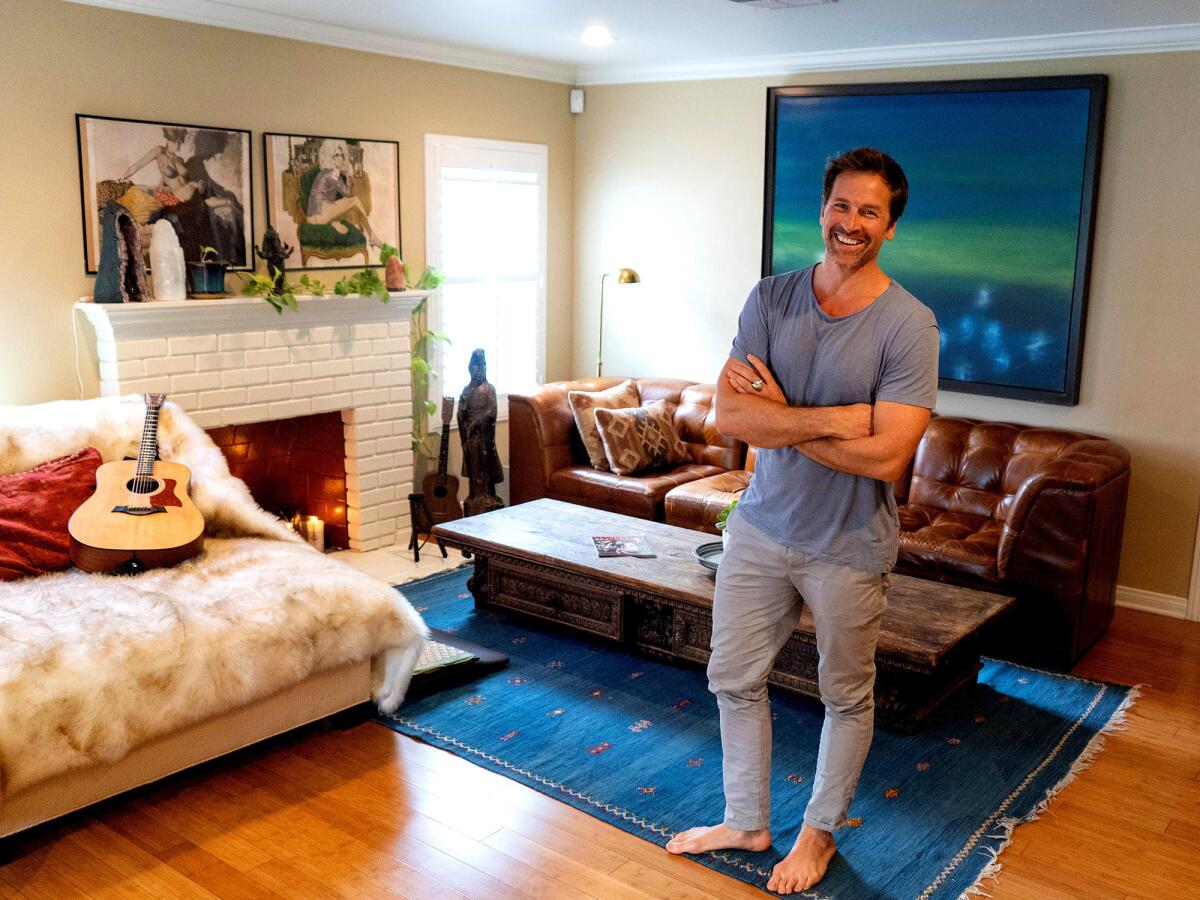 Accent pieces from around the world lend a well-rounded character to the living room of "When Calls the Heart" actor Paul Greene.