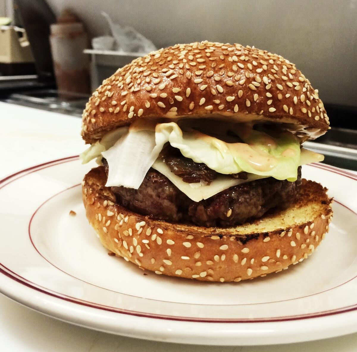 The Belcampo burger -- elemental in its simplicity.