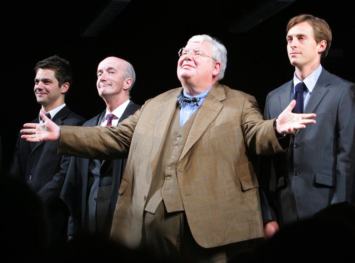 "The History Boys" with Dominic Cooper, left, Clive Merrison, Richard Griffiths and Stephen Campbell Moore.