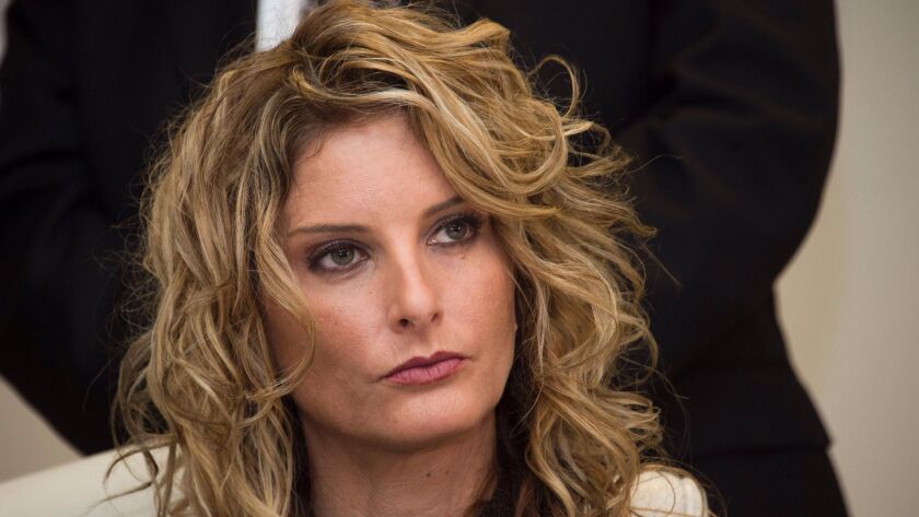 Summer Zervos appears at a news conference in January to announce the filing of her lawsuit against then-President-elect Donald Trump.