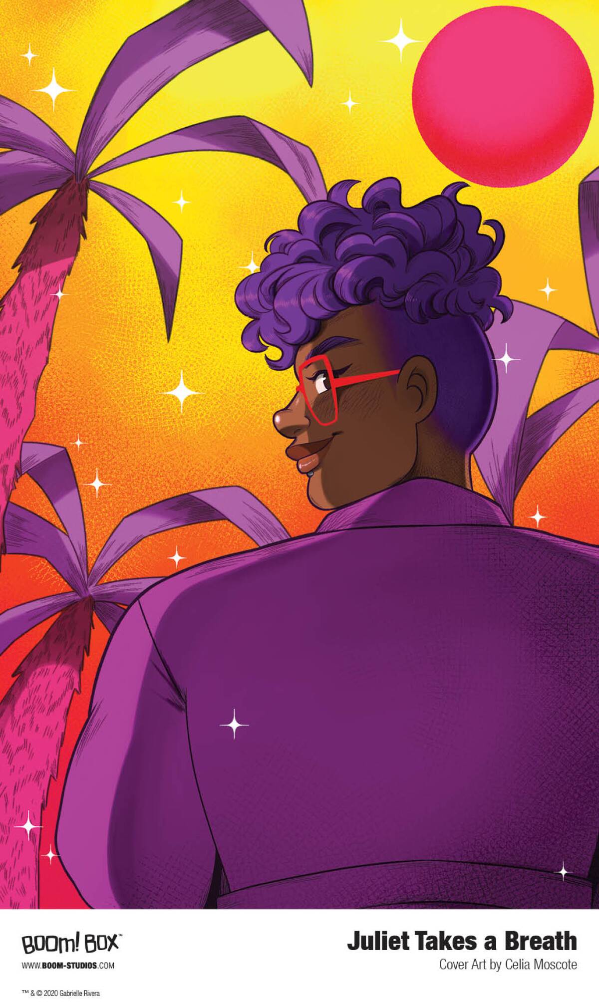 The cover for the Gabby Rivera and Celia Moscote's graphic novel "Juliet Takes a Breath" (not final art).