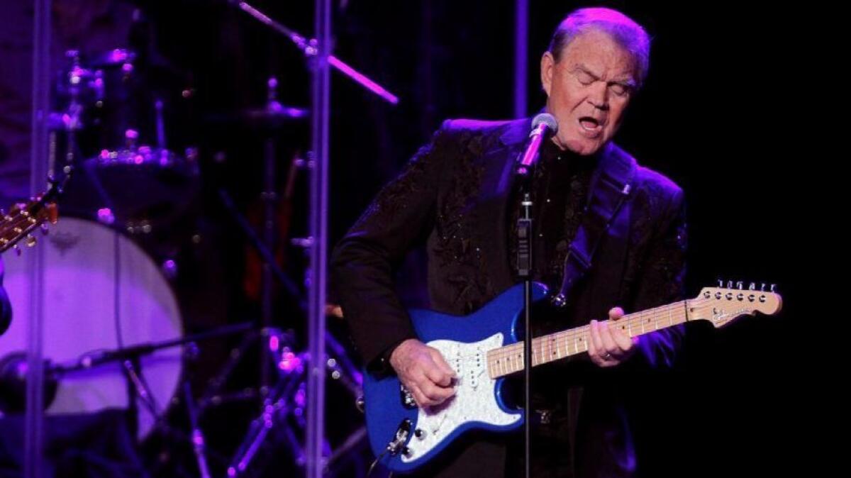 Country signer Glen Campbell, shown in 2012, sold more than 45 million records during his career.