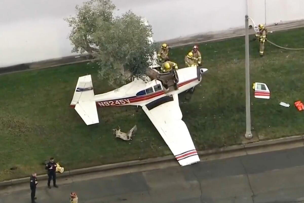 Small plane takes a plunge, hits tree in SoCal crash - Los Angeles Times