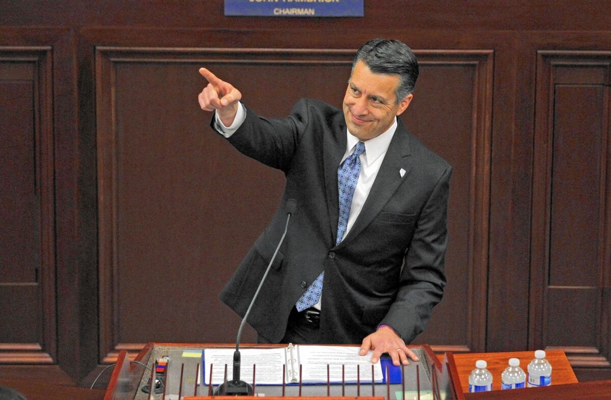 Nevada Gov. Brian Sandoval during his State of the State address in Carson City in January.