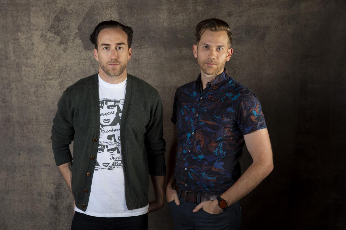 Justin Benson, left, and Aaron Moorhead at the Toronto International Film Festival in 2019.