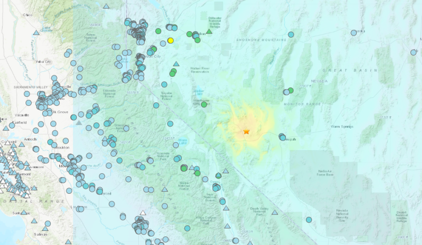 A 6.5 earthquake erupted in western Nevada at 4:03 a.m. on Friday