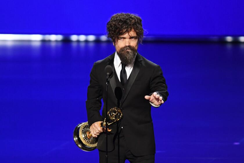 LOS ANGELES, CALIFORNIA - SEPTEMBER 22: Peter Dinklage accepts the Outstanding Supporting Actor in a Drama Series award for 'Game of Thrones' onstage during the 71st Emmy Awards at Microsoft Theater on September 22, 2019 in Los Angeles, California. (Photo by Kevin Winter/Getty Images)