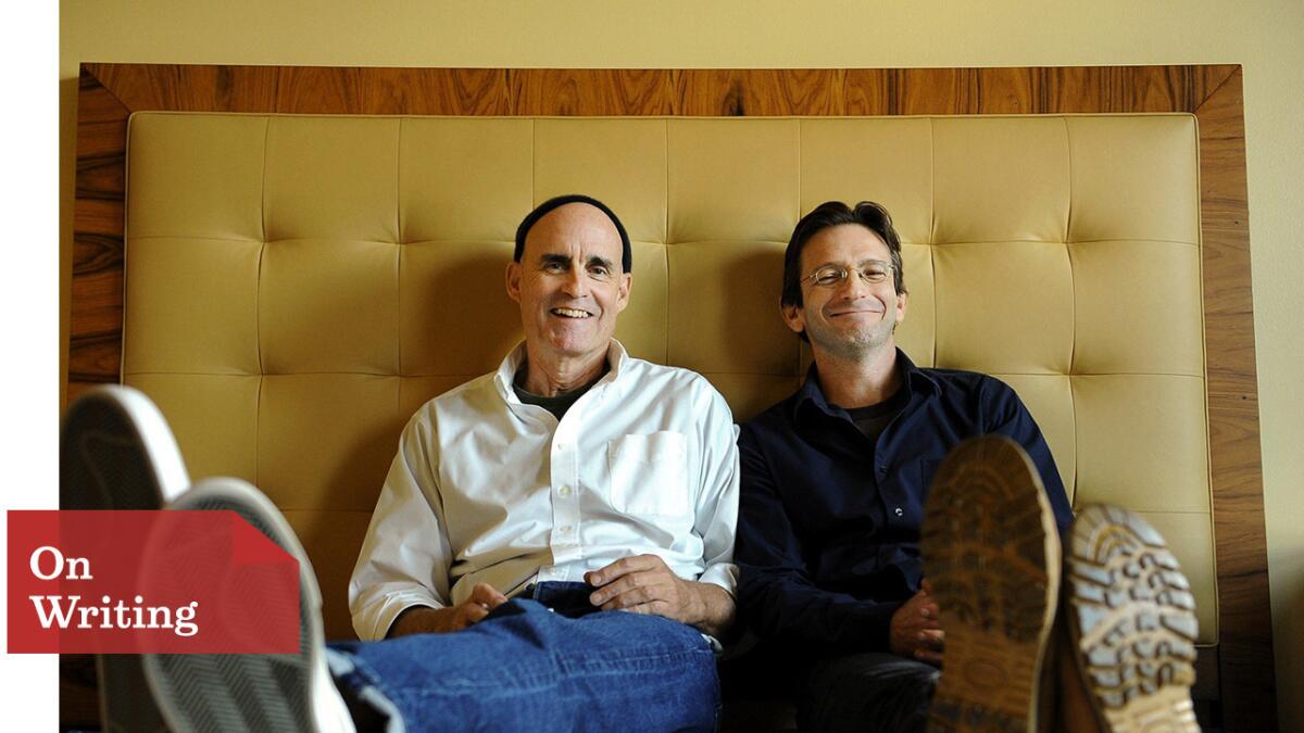 Screenwriters E. Max Frye, left, and Dan Futterman wrote "Foxcatcher," but they were never in the same room together.