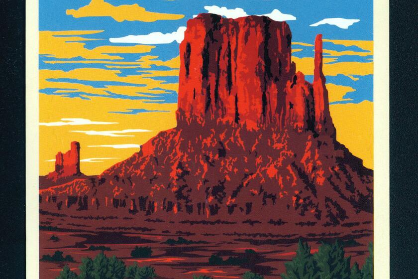 Postcard of "Sunset on West Mitten Butte" Monument Valley Navajo Tribal Park- Arizona & Utah.