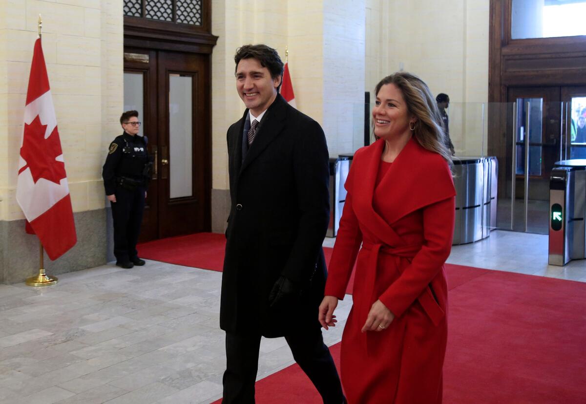 Canadian prime minister and wife 