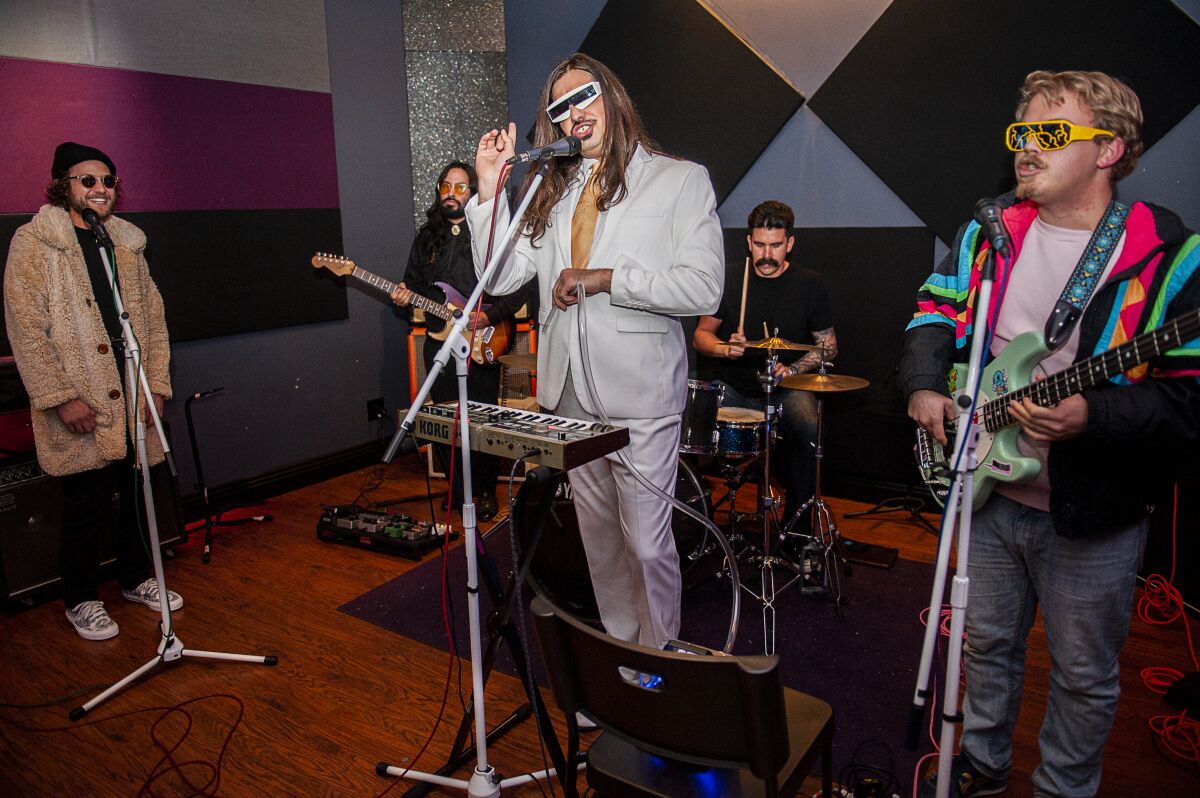 MOANS performs in a rehearsal space at Magnatron Studios.