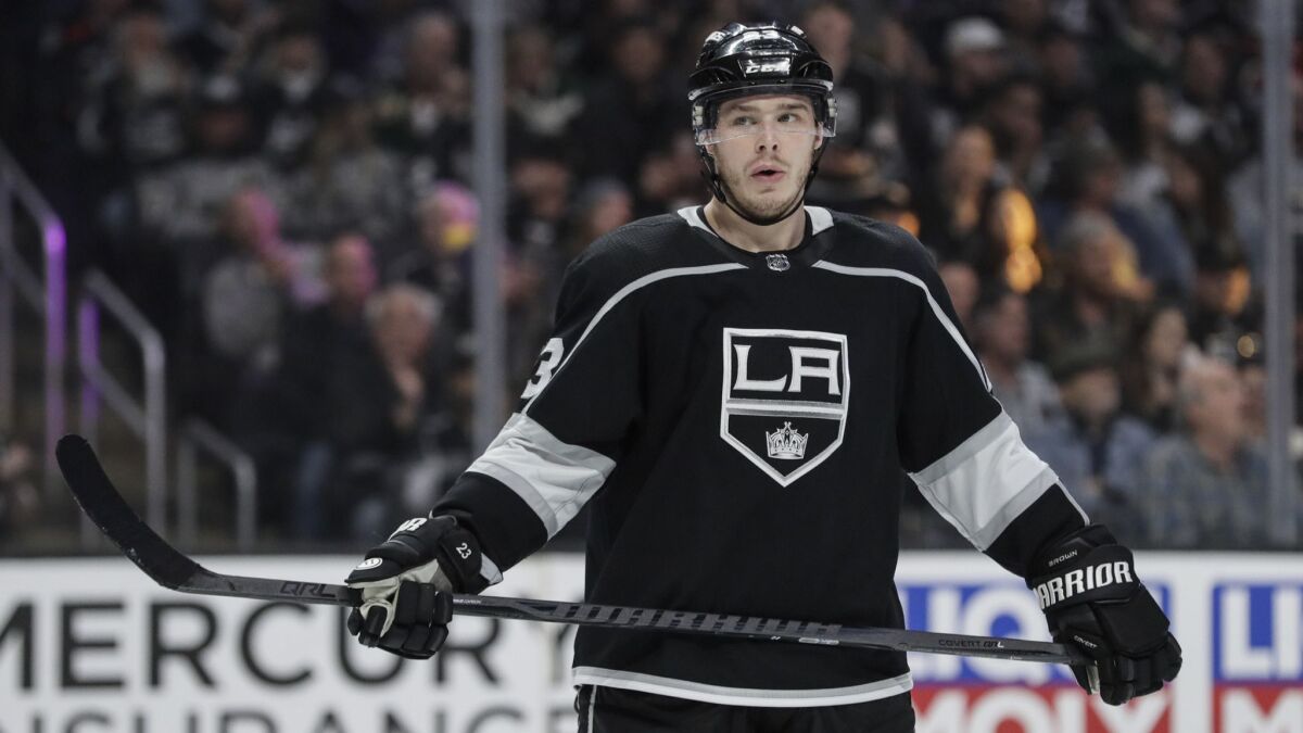 The Kings have missed the leadership provided by Dustin Brown, who suffered a broken finger in the preseason finale.