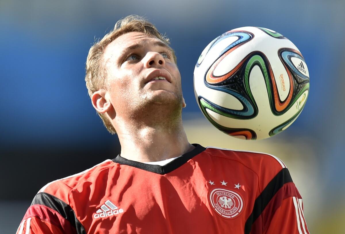 Goalkeeper Manuel Neuer will be Germany's last line of defense against the French on Friday in the quarterfinal round of the World Cup.