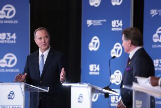 KABC-TV Los Angeles hosted the 2024 California U.S. Senate Candidate Forum with professional baseball representative Steve Garvey with Representative Adam Schiff (D-CA 30th District) on Tuesday, Oct. 8, 2024 in Glendale, Ca.