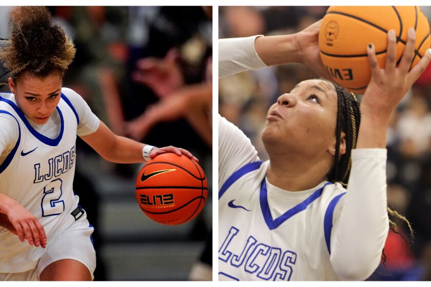 La Jolla Country Day's Jada Williams (left) and Breya Cunningham have been named McDonald's All-Americans.