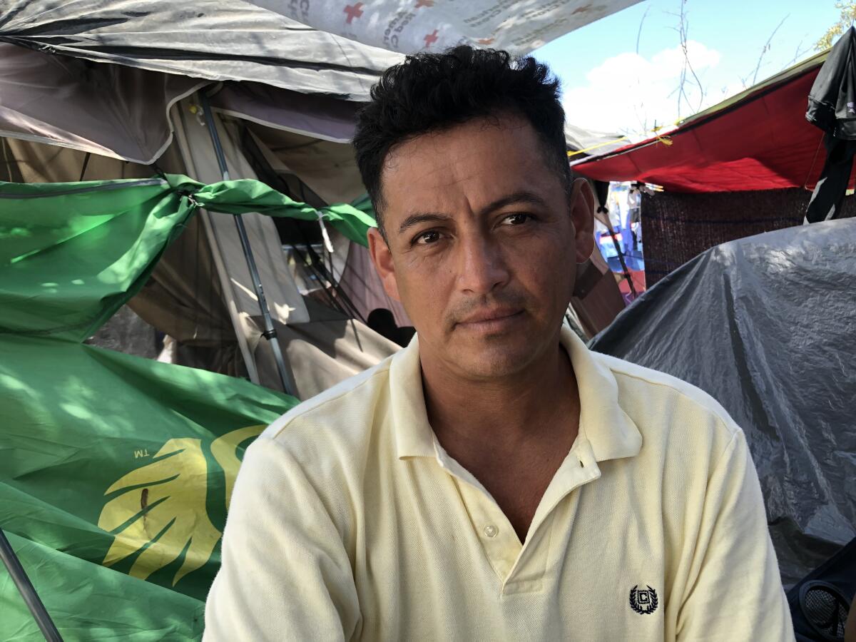 Guatemalan asylum seeker Jose Torres at the Reynosa camp