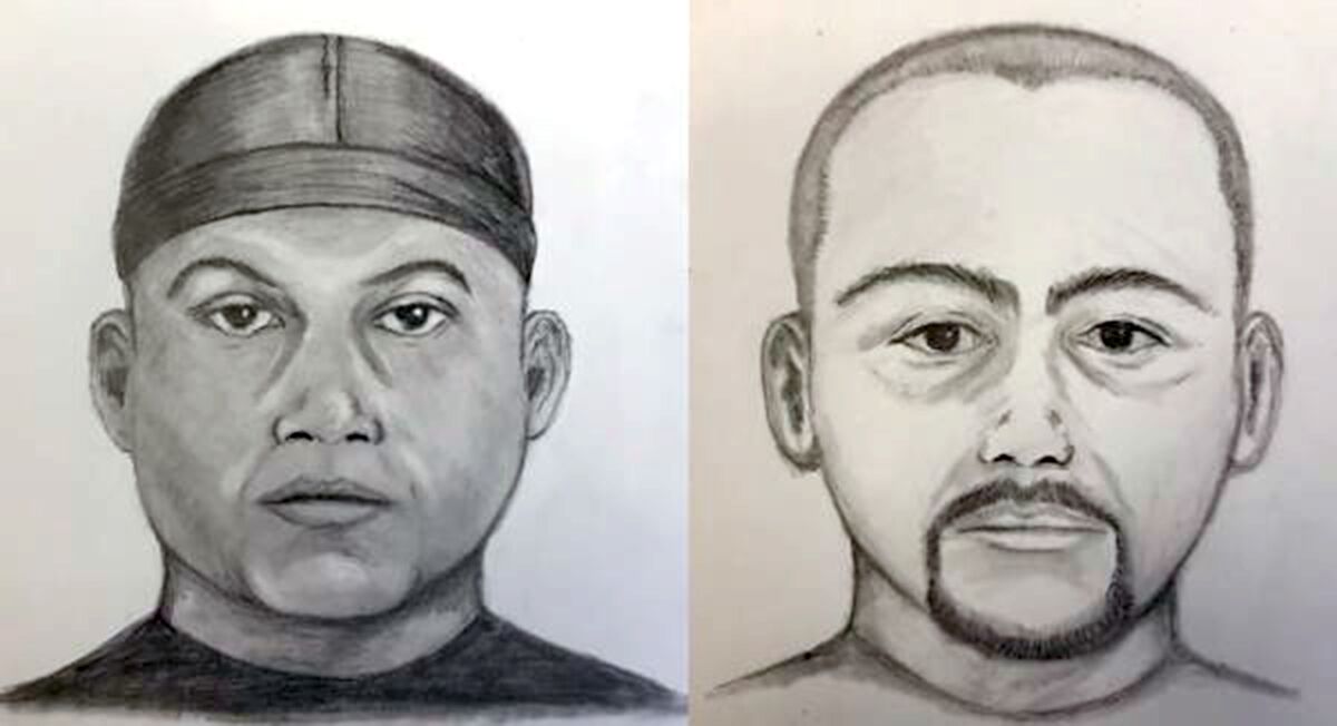 Sketches of the men believed to be involved in at least one of two child-luring incidents in the Spring Valley area.