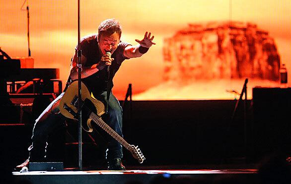 Rock icon Bruce Springsteen was in peak form on the first of a two-night stop at the Los Angeles Sports Arena.