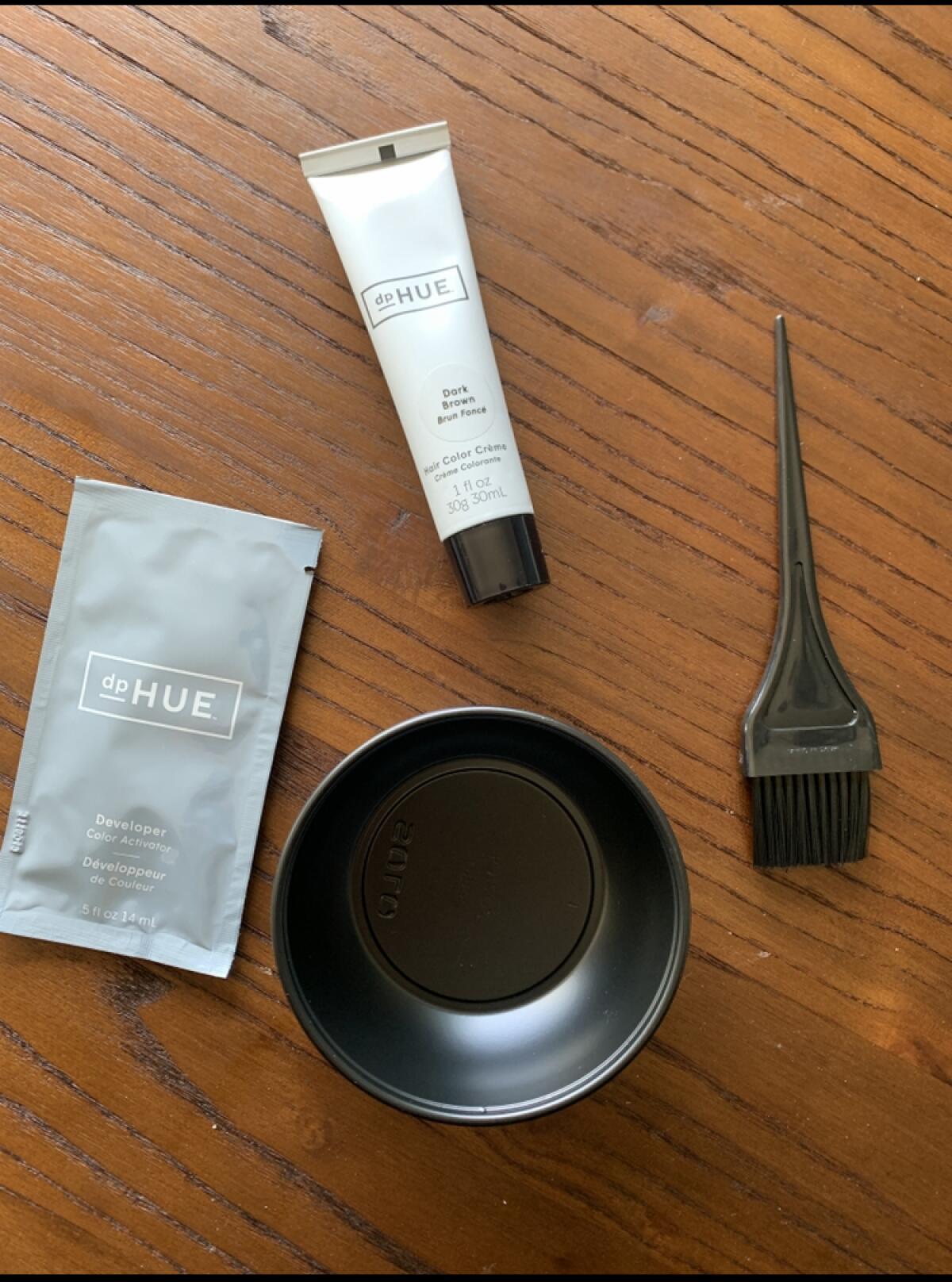 A home hair coloring kit.