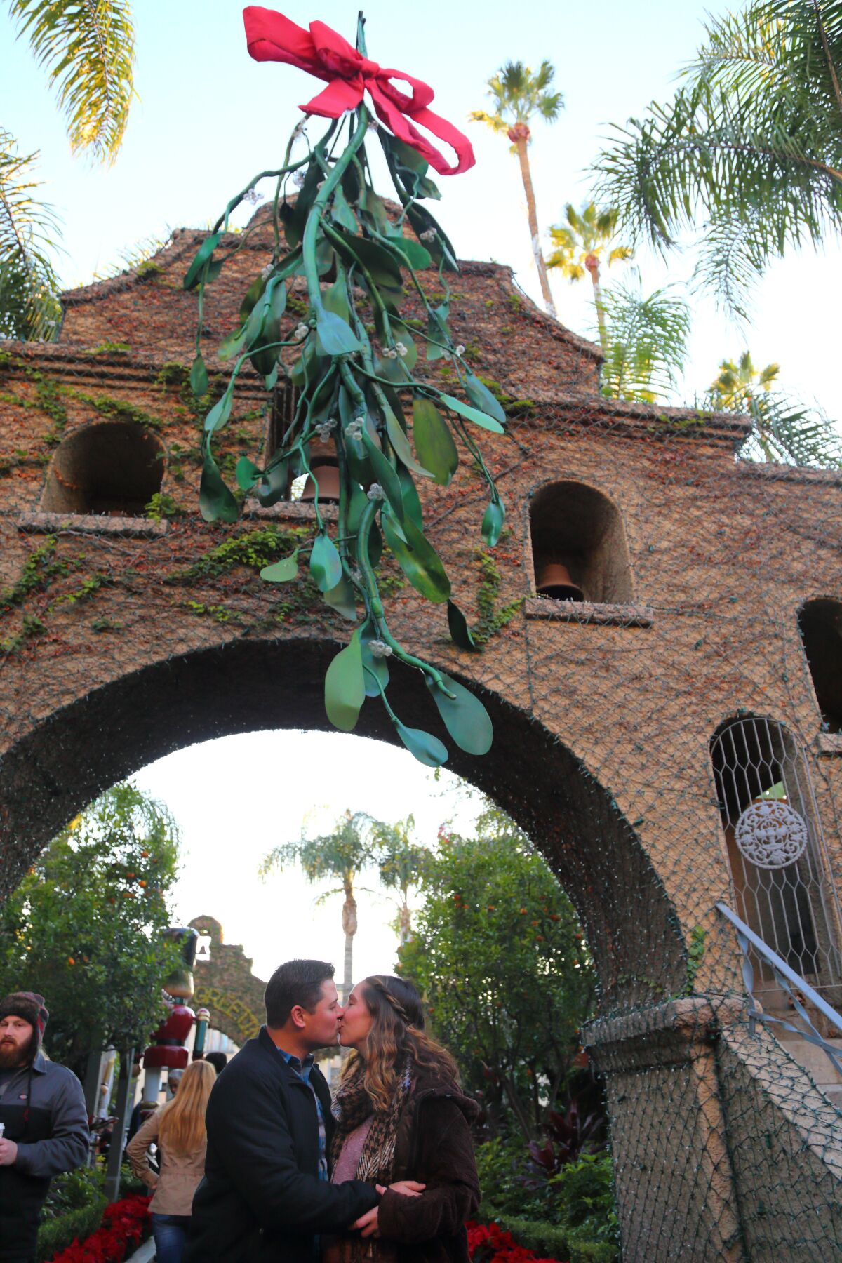 The Riverside Mission Inn Hotel & Spa's 27th Festival of Lights features the "world's largest man-made 'sprig' of mistletoe," perhaps for people who can't otherwise take the hint?