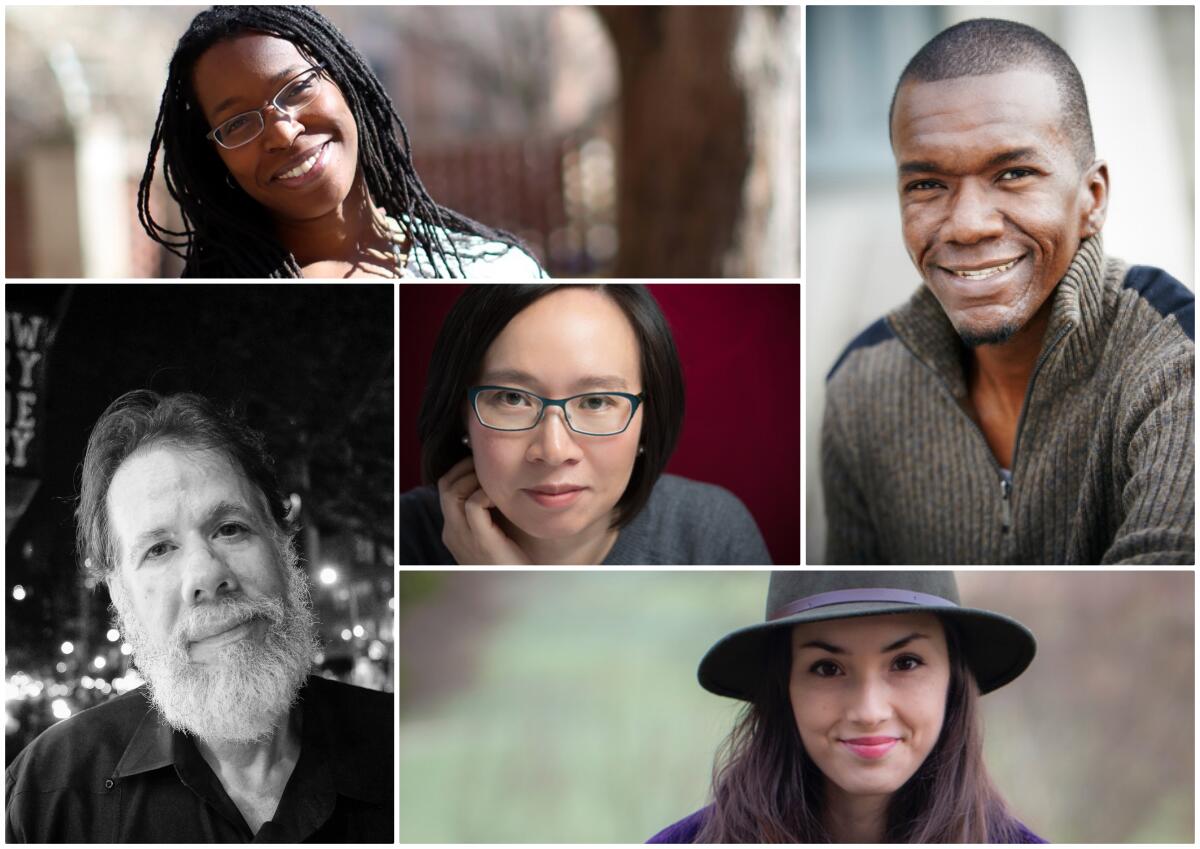 A collage of the faces of 2021 National Book Award winners