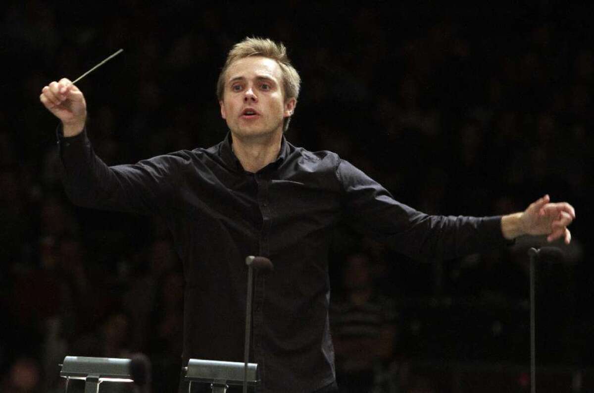 Vasily Petrenko conducts the Los Angeles Philharmonic at the Hollywood Bowl on July 26, 2011.