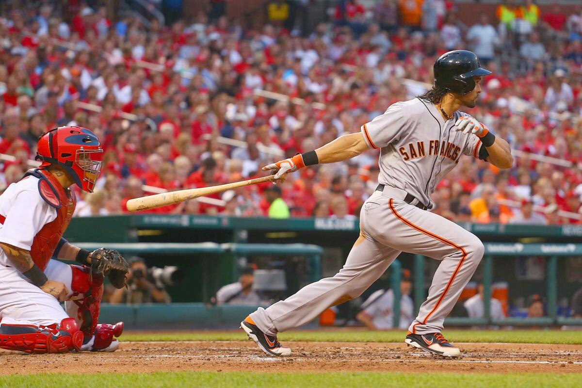 Angel Pagan is one of four San Francisco starters batting over .300.