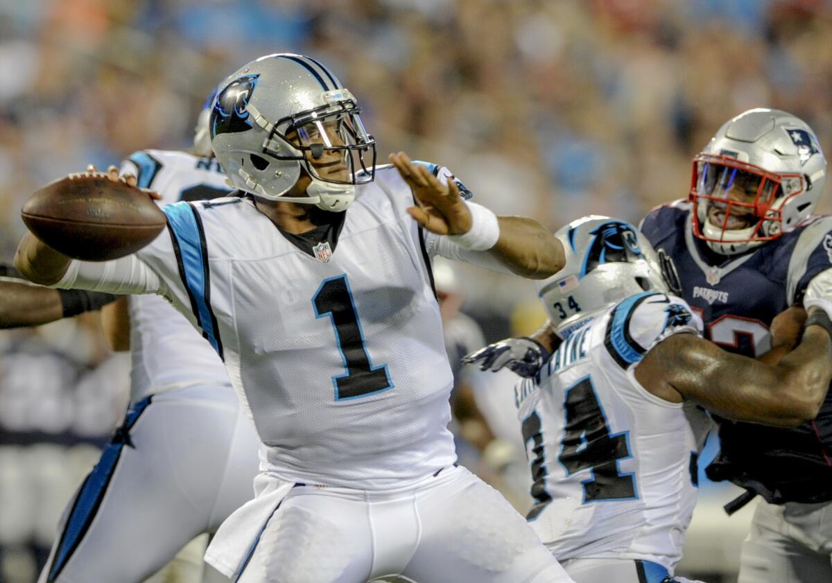 Cam Newton will start Monday night in a game against the Saints in New Orleans.