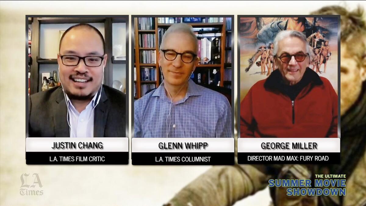 Los Angeles Times critic Justin Chang and entertainment columnist Glenn Whipp host week 3 of “The Ultimate Movie Summer Showdown” with a discussion with director George Miller of “Mad Max: Fury Road.”