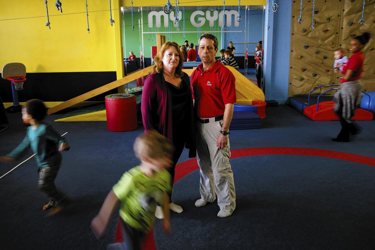 Melissa and Robert Meltzer inside their My Gym children's fitness franchise in Los Angeles. Melissa Meltzer said they'd been with LA Payroll for six or seven years, and that the first hint of trouble arrived in a state notice that their third-quarter taxes hadn’t been paid. The fourth-quarter payments weren’t made, either. All told, the business is out about $55,000, she said.