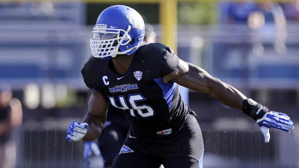 Buffalo linebacker Khalil Mack could be one of the players the Oakland Raiders are interested in selecting Thursday during the first round of the NFL draft.