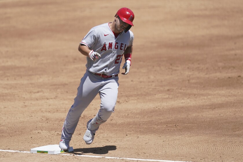 Mike Trout hit his first home run of spring training.