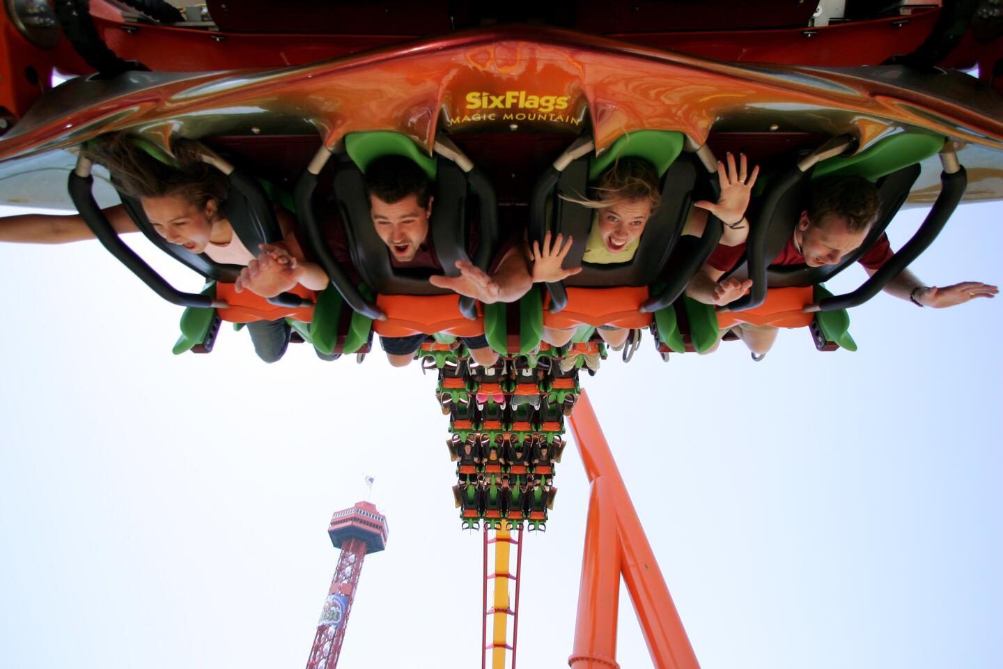Tatsu in Valencia, Calif., is the fastest, tallest and longest flying roller coaster in the world. A flying coaster suspends riders in a prone position to simulate the sensation of flight.