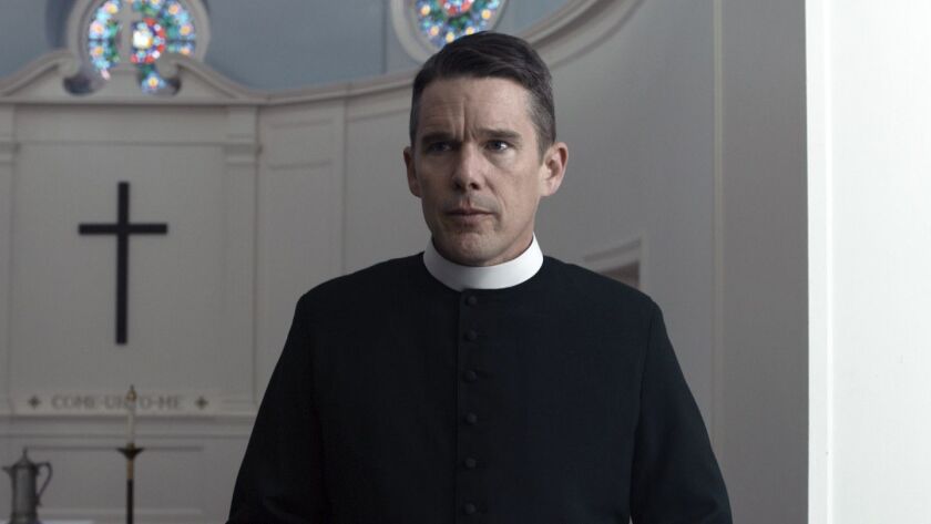Ethan Hawke in a scene from "First Reformed."