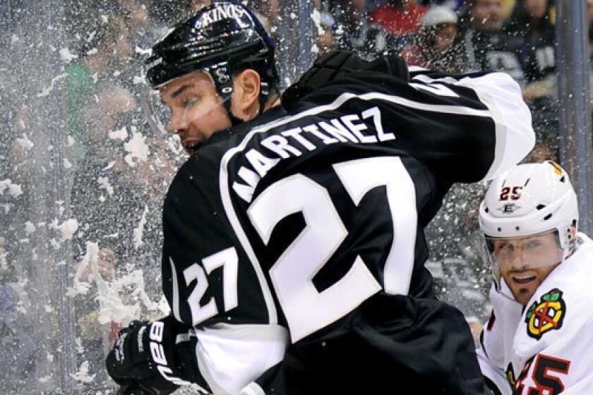 Alec Martinez played in 27 games for the Kings last season, with a goal, four assists and 10 penalty minutes.