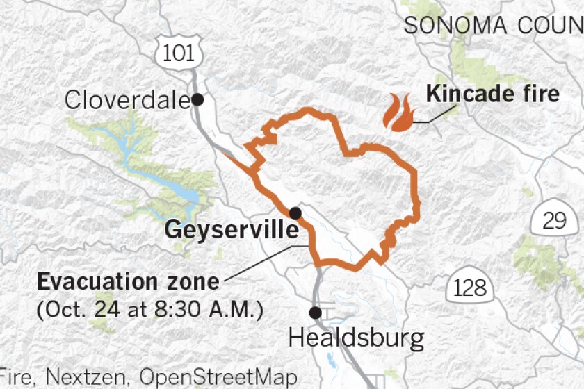 Kincade fire in Sonoma County scorches 10,000 acres - Los Angeles Times