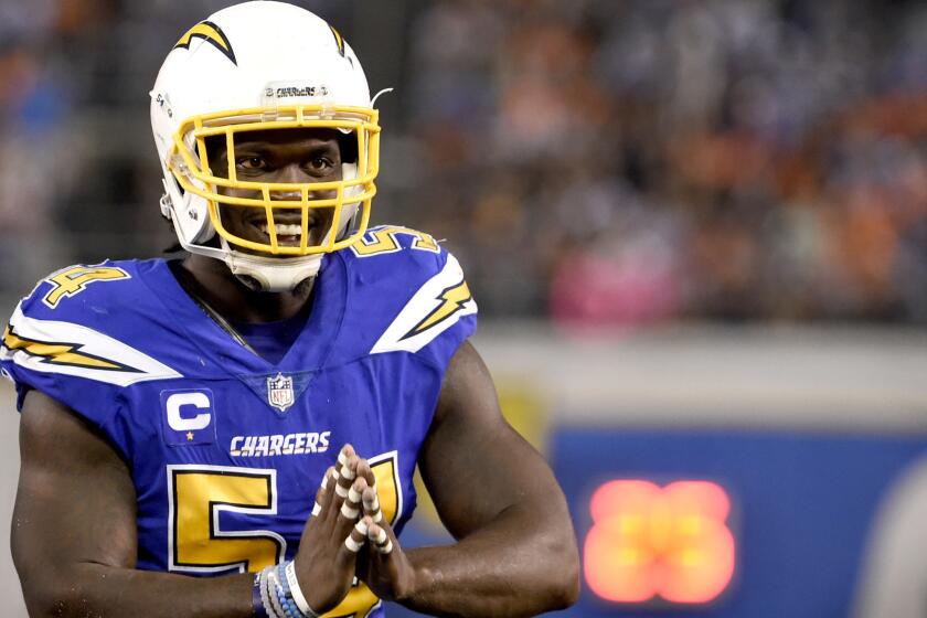 The Chargers are not expected to make a big splash in the free-agent market after retaining outside linebacker Melvin Ingram with the franchise tag.