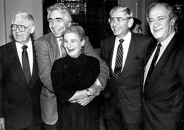 From left, Robert Wise, Gordon Davidson, Bella Lewitzky, Eli Broad and Ernest Fleischmann. See full story