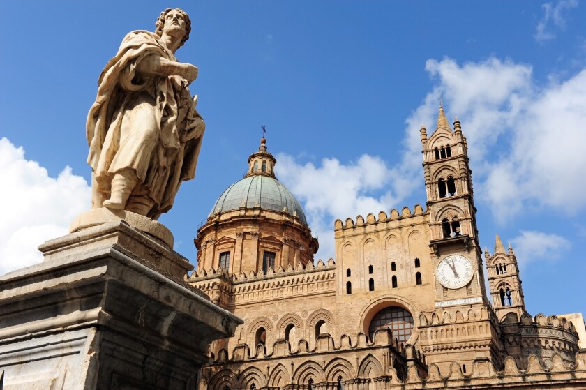 Palermo Cathedral, or Cattedrale di Palermo, was built in the 12th century and is a mix of architectural styles — Arab, Norman, Byzantine, Gothic and Baroque among them.