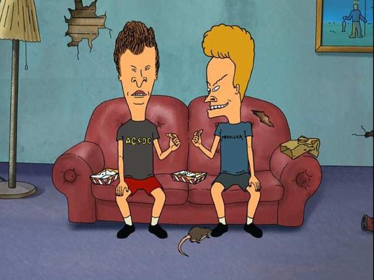 Beavis & Butt-Head assume the popular video-viewing position they held for the majority of the 1990s.