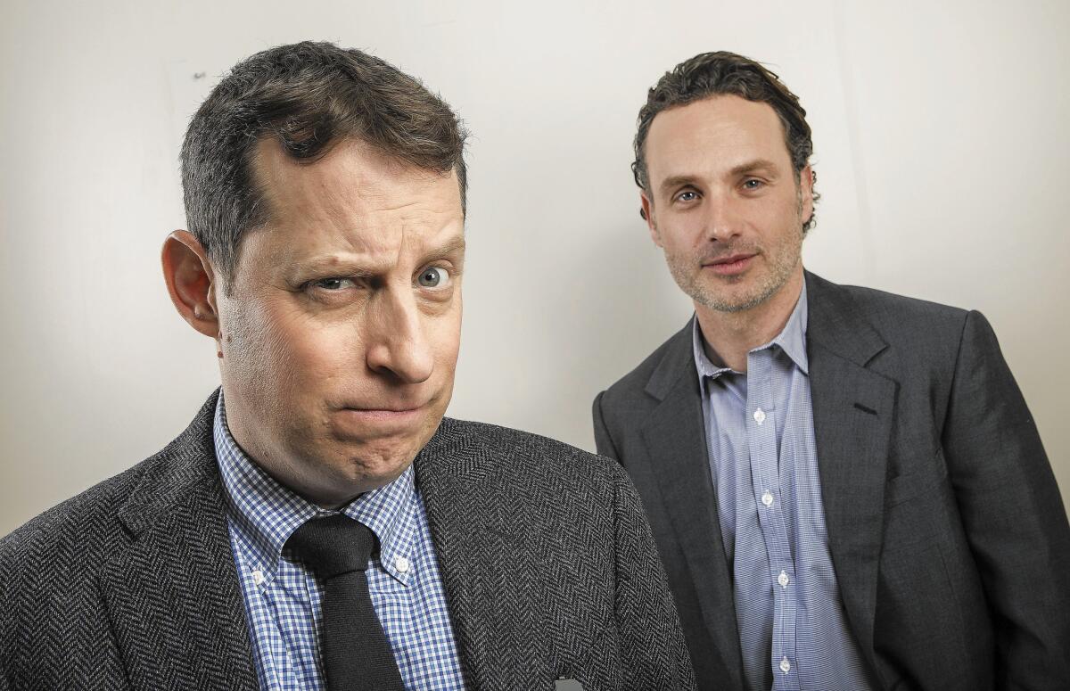 "The Walking Dead" star Andrew Lincoln, right, and executive producer Scott Gimple.
