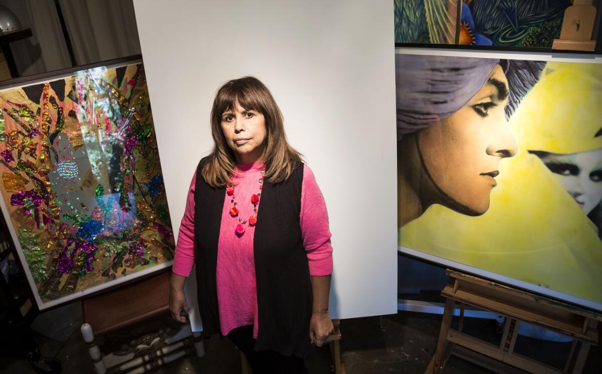 LOS ANGELES - CA - MARCH 25, 2015 - L.A.-based Chicana artist Patssi Valdez in her studio in the Echo Park area of Los Angeles, CA, March 25, 2015. (Ricardo DeAratanha/Los Angeles Times)