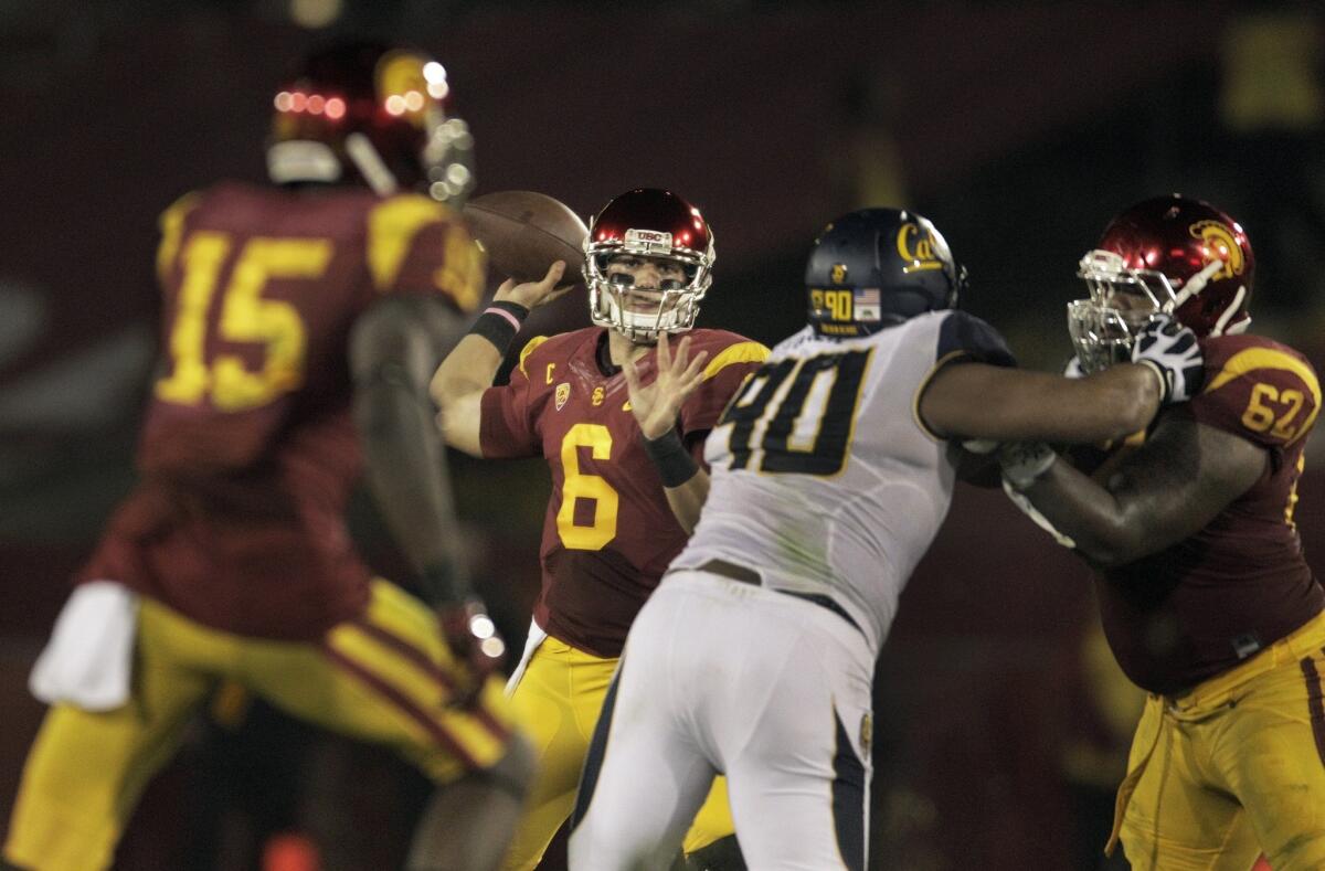 Quarterback Cody Kessler (6) and USC are still in the hunt for the Pac-12 Conference South Division title.