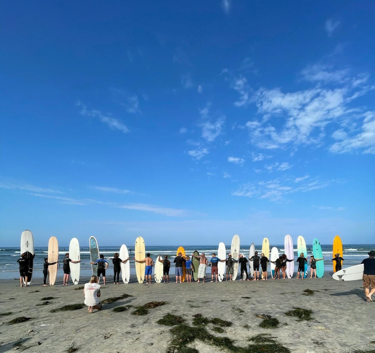A paddle-out for Dave McIntyre was held at Tourmaline Surf Park.