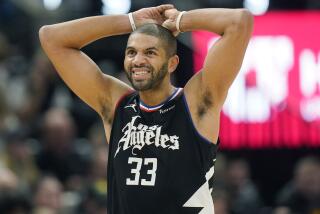 Los Angeles Clippers forward Nicolas Batum (33) reacts during the second half of an NBA basketball game
